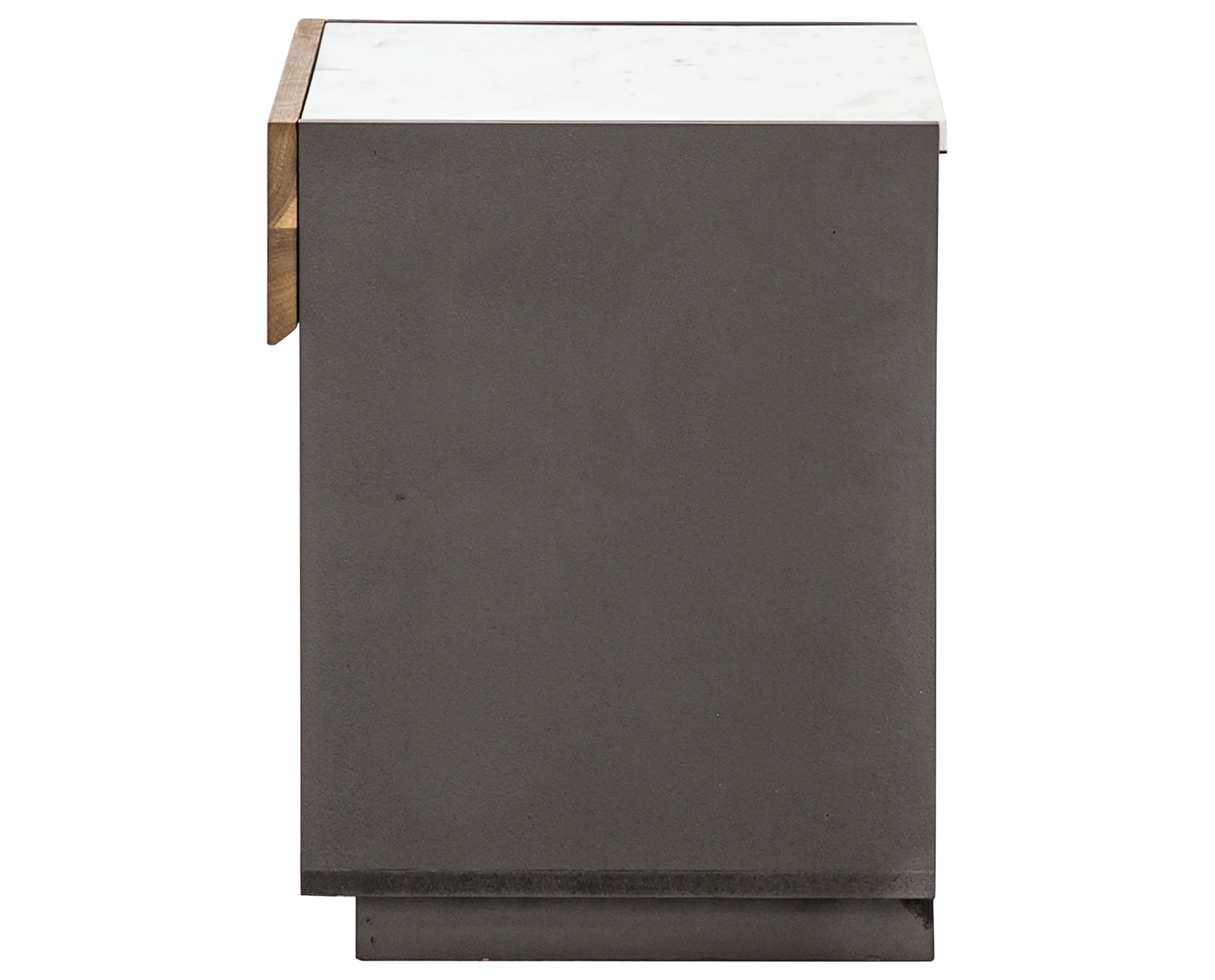 Grey Lacquer Hardwood & White Marble with Dark Smoked Oak | Holland Nightstand | Valley Ridge Furniture