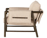 Alcala Wheat Fabric & Sable Parawood with Brushed Silver Stainless Steel | Harrison Chair | Valley Ridge Furniture