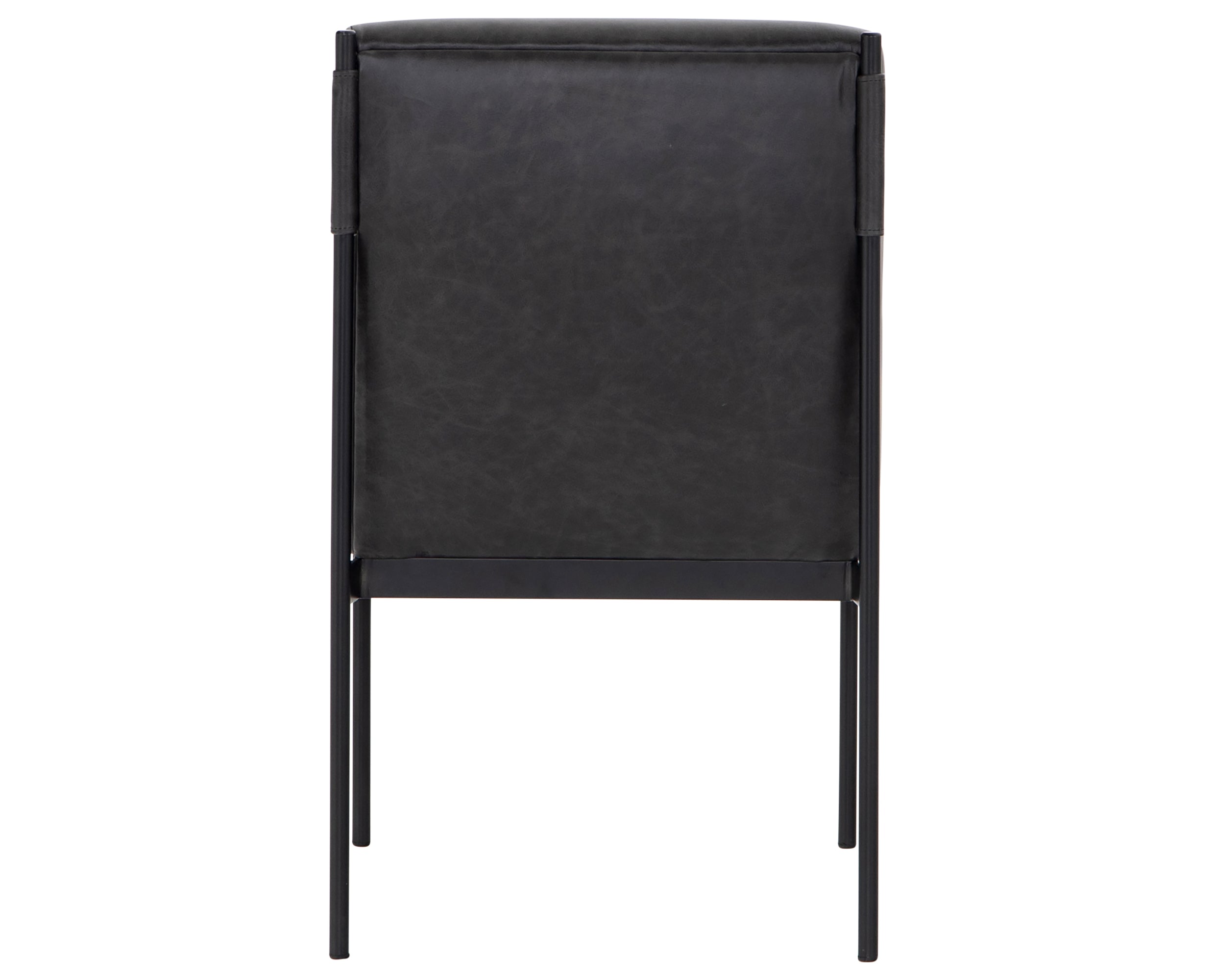 Sonoma Black Leather with Black Iron | Klein Dining Chair | Valley Ridge Furniture