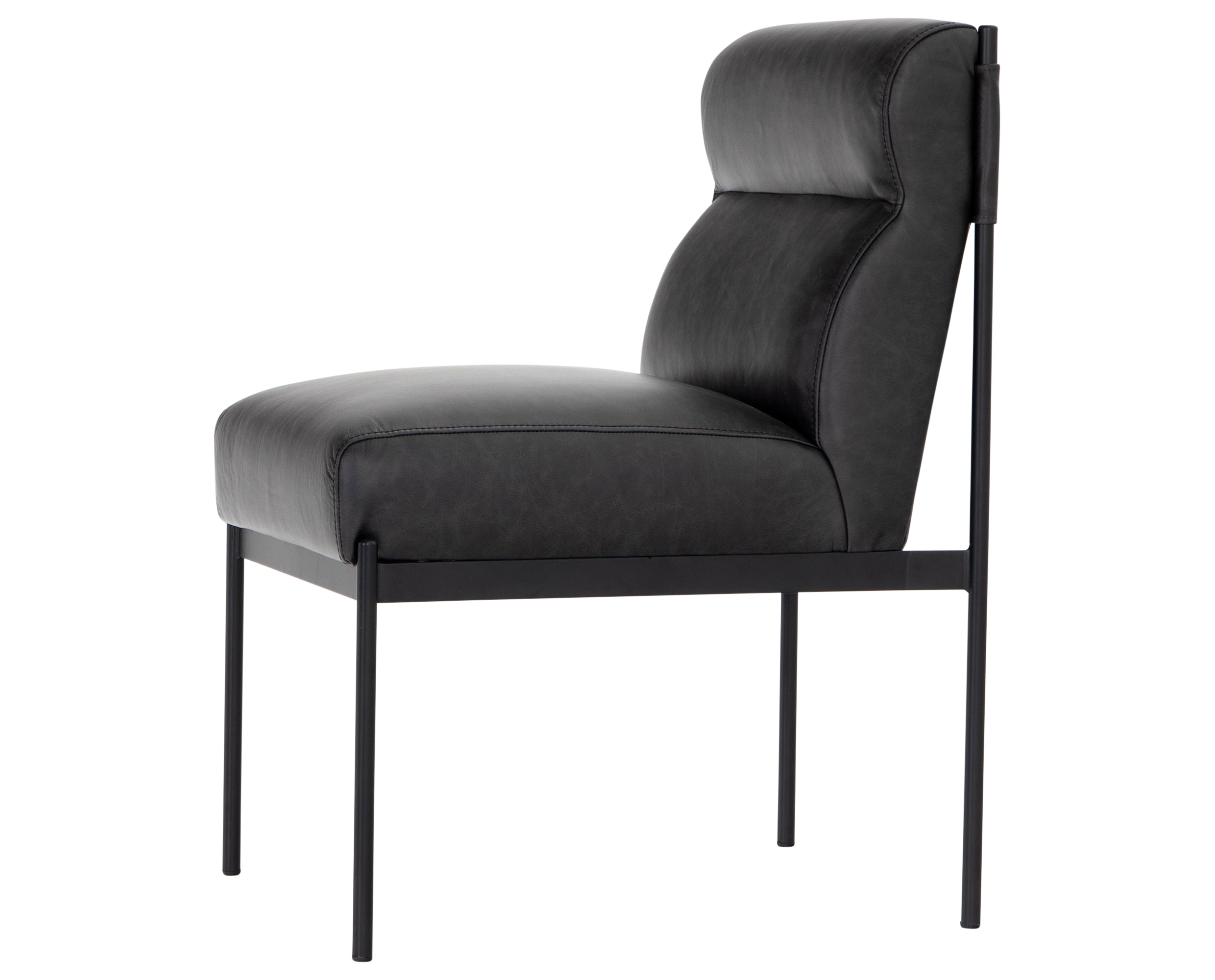 Sonoma Black Leather with Black Iron | Klein Dining Chair | Valley Ridge Furniture