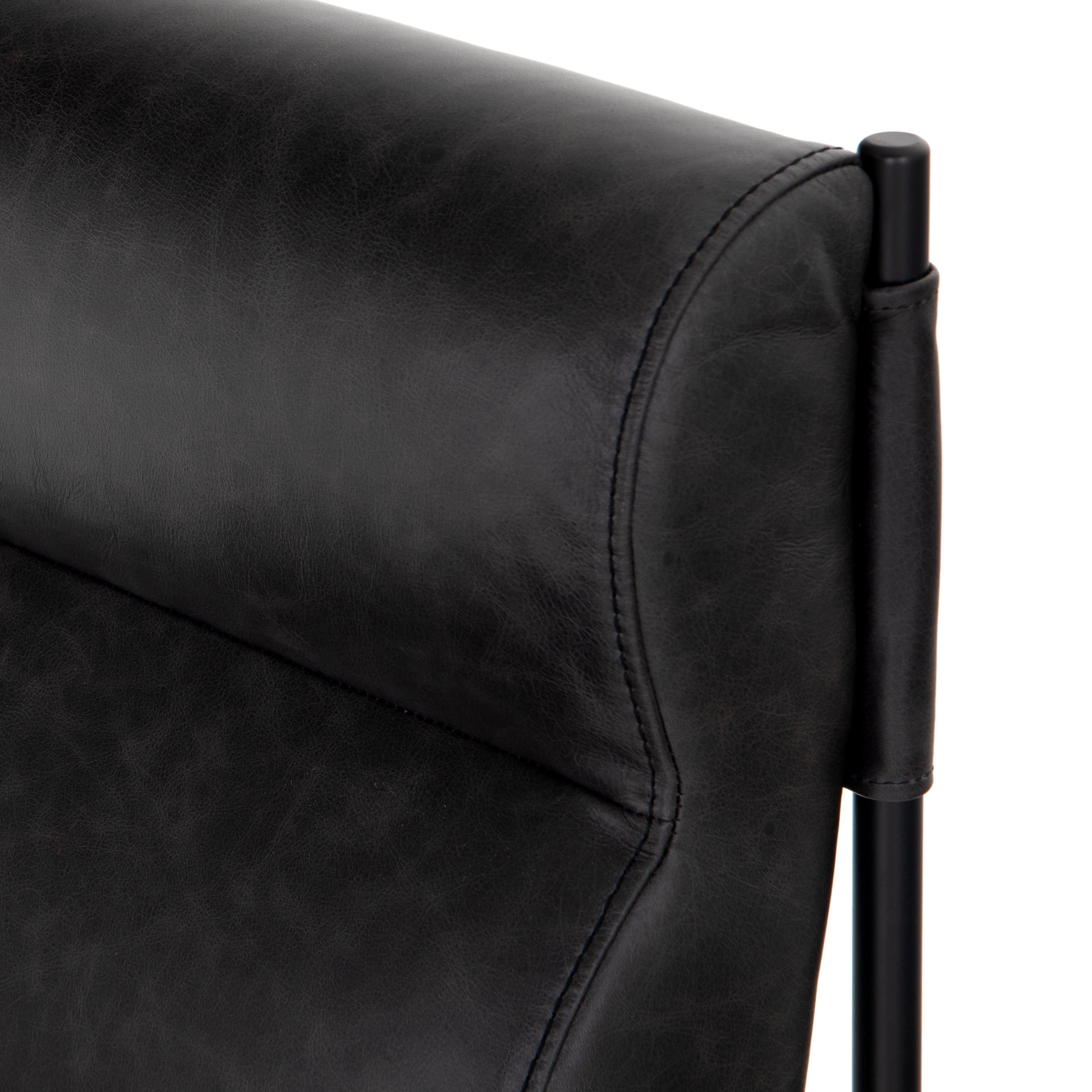 Sonoma Black Leather with Black Iron | Klein Dining Chair | Valley Ridge Furniture