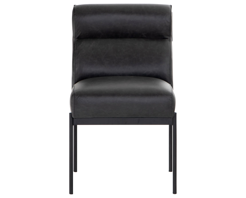 Sonoma Black Leather with Black Iron | Klein Dining Chair | Valley Ridge Furniture