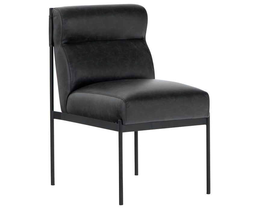 Sonoma Black Leather with Black Iron | Klein Dining Chair | Valley Ridge Furniture