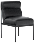 Sonoma Black Leather with Black Iron | Klein Dining Chair | Valley Ridge Furniture