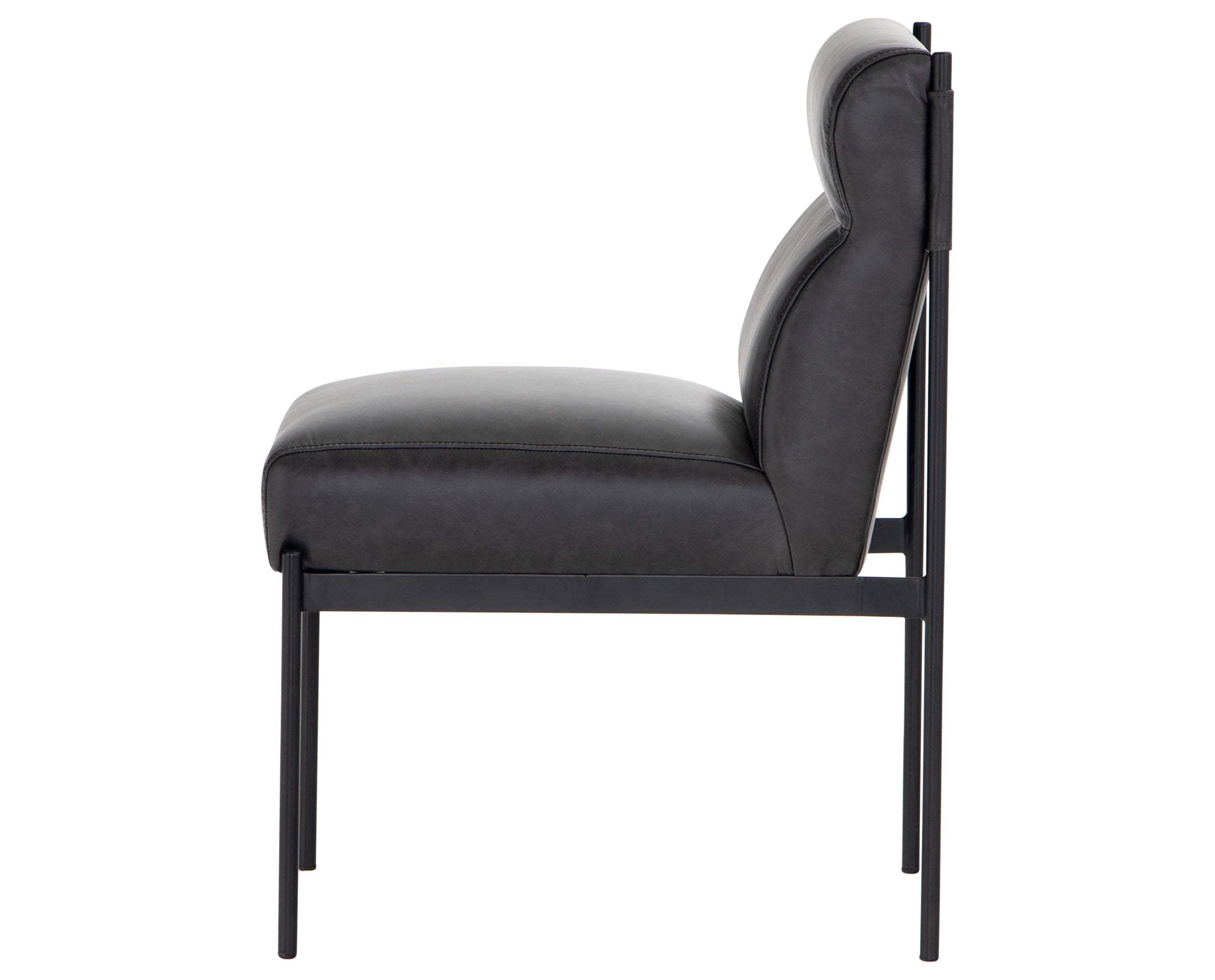 Sonoma Black Leather with Black Iron | Klein Dining Chair | Valley Ridge Furniture