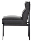 Sonoma Black Leather with Black Iron | Klein Dining Chair | Valley Ridge Furniture