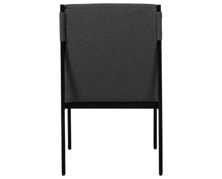 Fiqa Boucle Slate Fabric with Black Iron | Klein Dining Chair | Valley Ridge Furniture