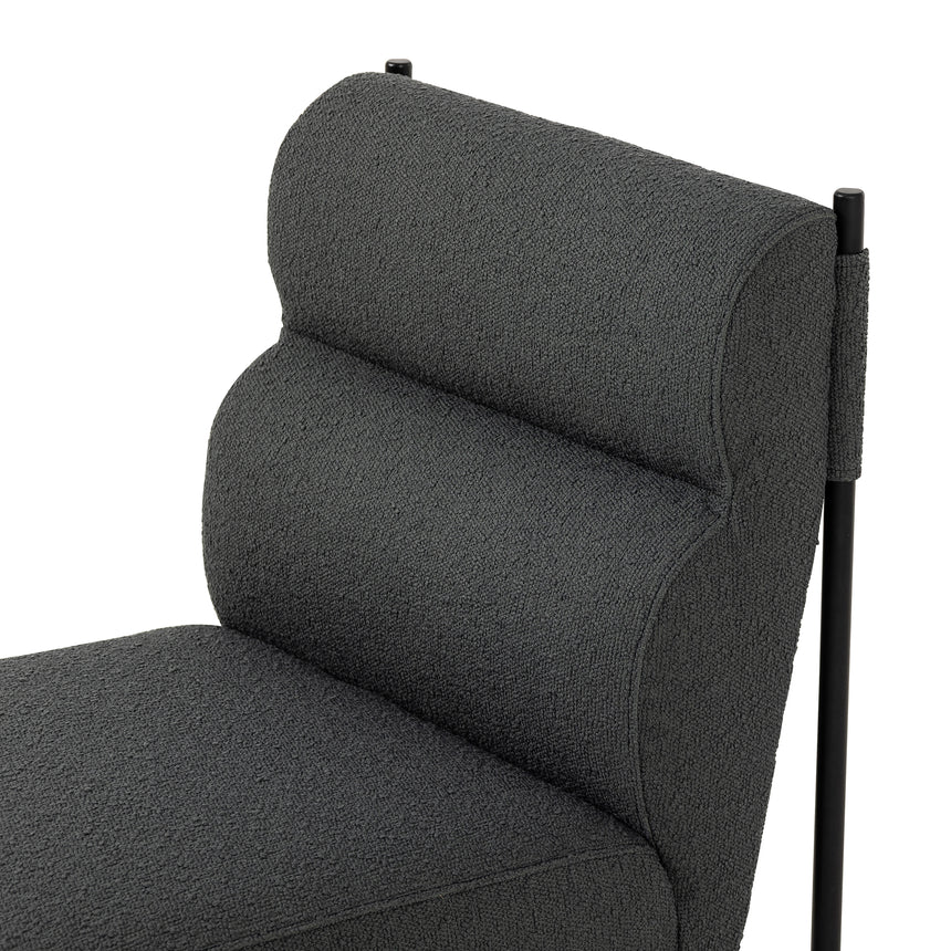 Fiqa Boucle Slate Fabric with Black Iron | Klein Dining Chair | Valley Ridge Furniture