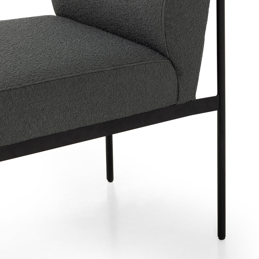 Fiqa Boucle Slate Fabric with Black Iron | Klein Dining Chair | Valley Ridge Furniture