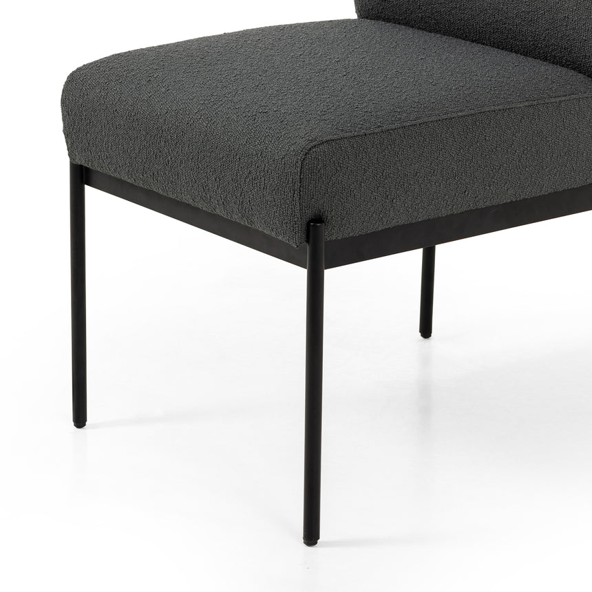 Fiqa Boucle Slate Fabric with Black Iron | Klein Dining Chair | Valley Ridge Furniture