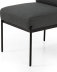 Fiqa Boucle Slate Fabric with Black Iron | Klein Dining Chair | Valley Ridge Furniture