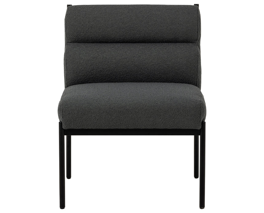 Fiqa Boucle Slate Fabric with Black Iron | Klein Dining Chair | Valley Ridge Furniture