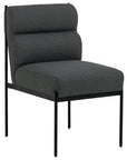 Fiqa Boucle Slate Fabric with Black Iron | Klein Dining Chair | Valley Ridge Furniture