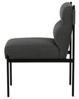 Fiqa Boucle Slate Fabric with Black Iron | Klein Dining Chair | Valley Ridge Furniture