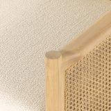 Kerbey Ivory Fabric & Natural Whitewash Cane Rattan with Natural Whitewash Ash & Gunmetal Iron | Kempsey Chair | Valley Ridge Furniture