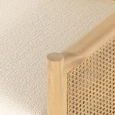 Kerbey Ivory Fabric & Natural Whitewash Cane Rattan with Natural Whitewash Ash & Gunmetal Iron | Kempsey Chair | Valley Ridge Furniture