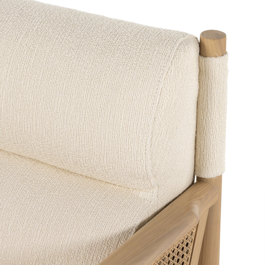 Kerbey Ivory Fabric & Natural Whitewash Cane Rattan with Natural Whitewash Ash & Gunmetal Iron | Kempsey Chair | Valley Ridge Furniture