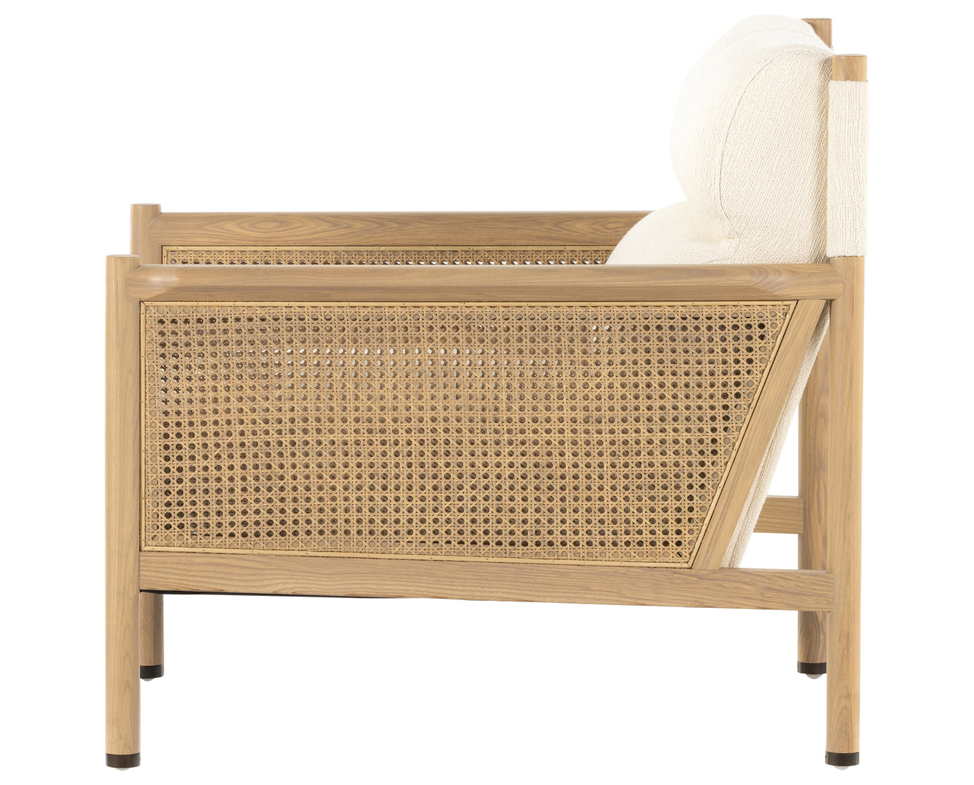 Kerbey Ivory Fabric & Natural Whitewash Cane Rattan with Natural Whitewash Ash & Gunmetal Iron | Kempsey Chair | Valley Ridge Furniture