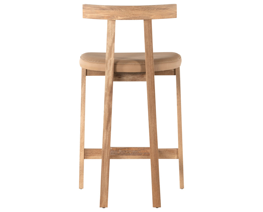 Natural Leather with Natural Rosa Morada (Counter Height) | Tex Bar/Counter Stool | Valley Ridge Furniture