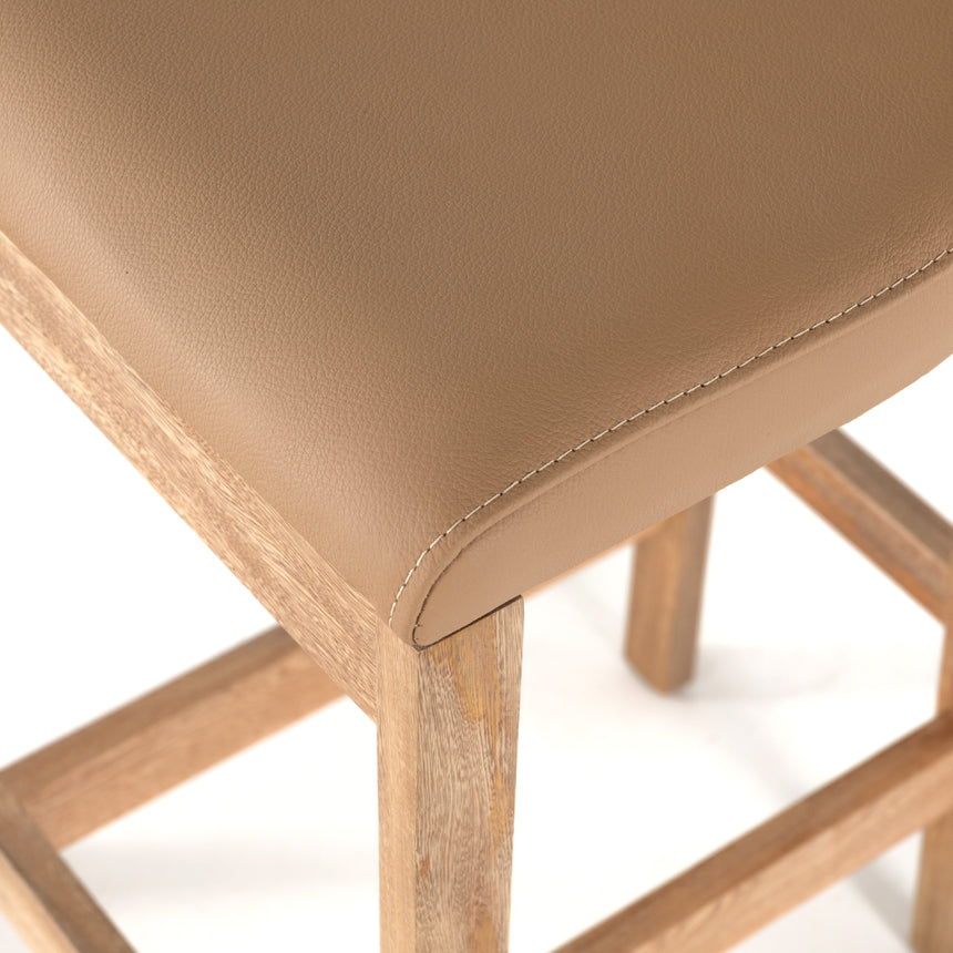 Natural Leather with Natural Rosa Morada (Counter Height) | Tex Bar/Counter Stool | Valley Ridge Furniture
