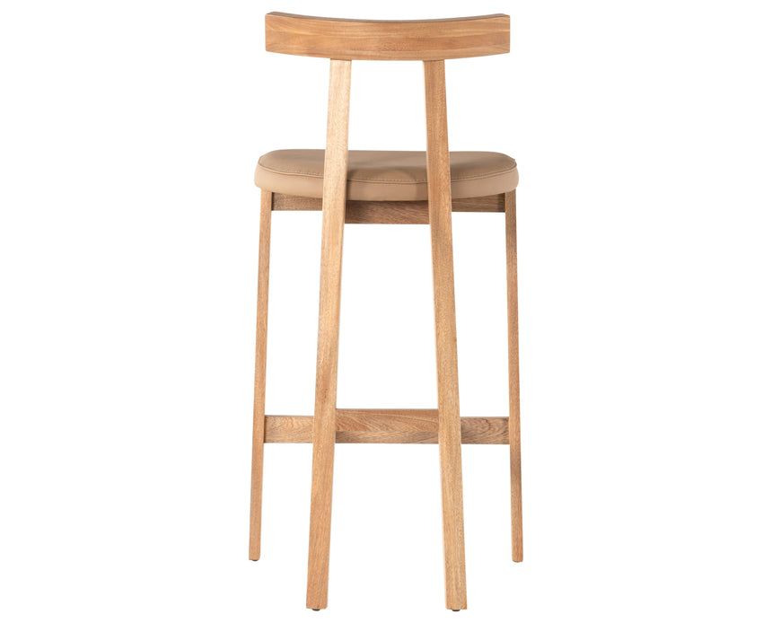 Natural Leather with Natural Rosa Morada (Bar Height) | Tex Bar/Counter Stool | Valley Ridge Furniture
