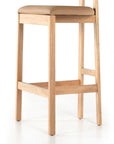 Natural Leather with Natural Rosa Morada (Bar Height) | Tex Bar/Counter Stool | Valley Ridge Furniture