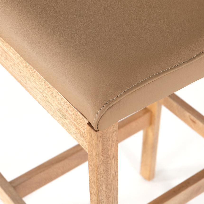 Natural Leather with Natural Rosa Morada (Bar Height) | Tex Bar/Counter Stool | Valley Ridge Furniture