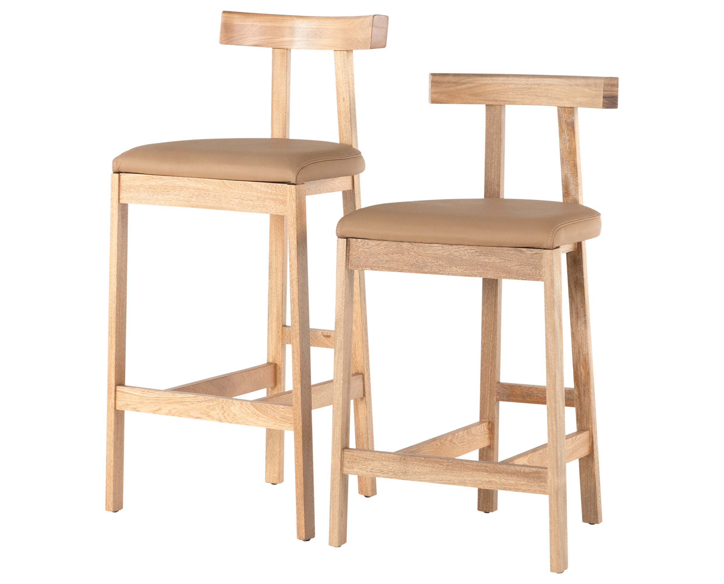 Natural Leather with Natural Rosa Morada (Bar Height) | Tex Bar/Counter Stool | Valley Ridge Furniture