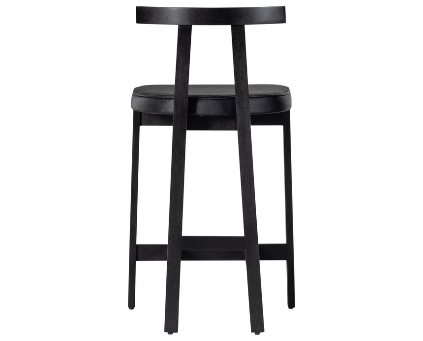 Black Leather with Black Rosa Morada (Counter Height) | Tex Bar/Counter Stool | Valley Ridge Furniture