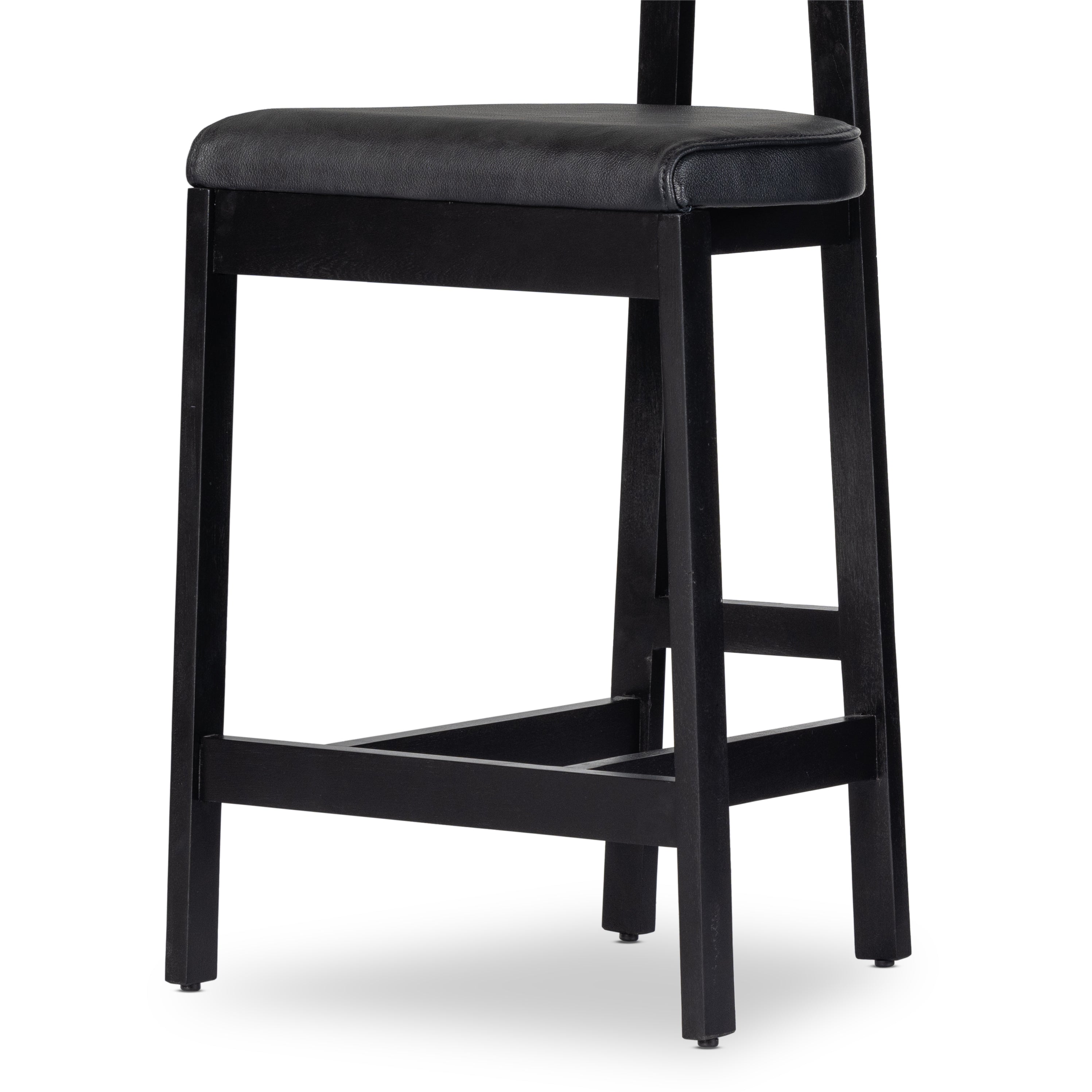 Black Leather with Black Rosa Morada (Counter Height) | Tex Bar/Counter Stool | Valley Ridge Furniture