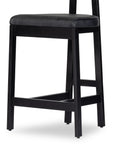 Black Leather with Black Rosa Morada (Counter Height) | Tex Bar/Counter Stool | Valley Ridge Furniture