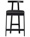 Black Leather with Black Rosa Morada (Counter Height) | Tex Bar/Counter Stool | Valley Ridge Furniture