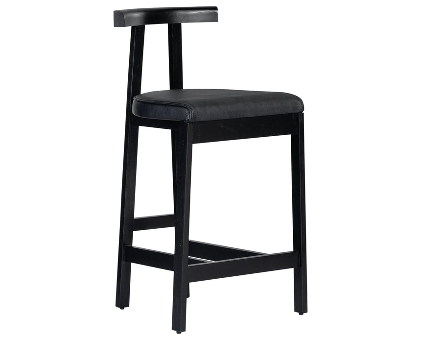 Black Leather with Black Rosa Morada (Counter Height) | Tex Bar/Counter Stool | Valley Ridge Furniture