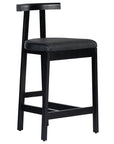 Black Leather with Black Rosa Morada (Counter Height) | Tex Bar/Counter Stool | Valley Ridge Furniture