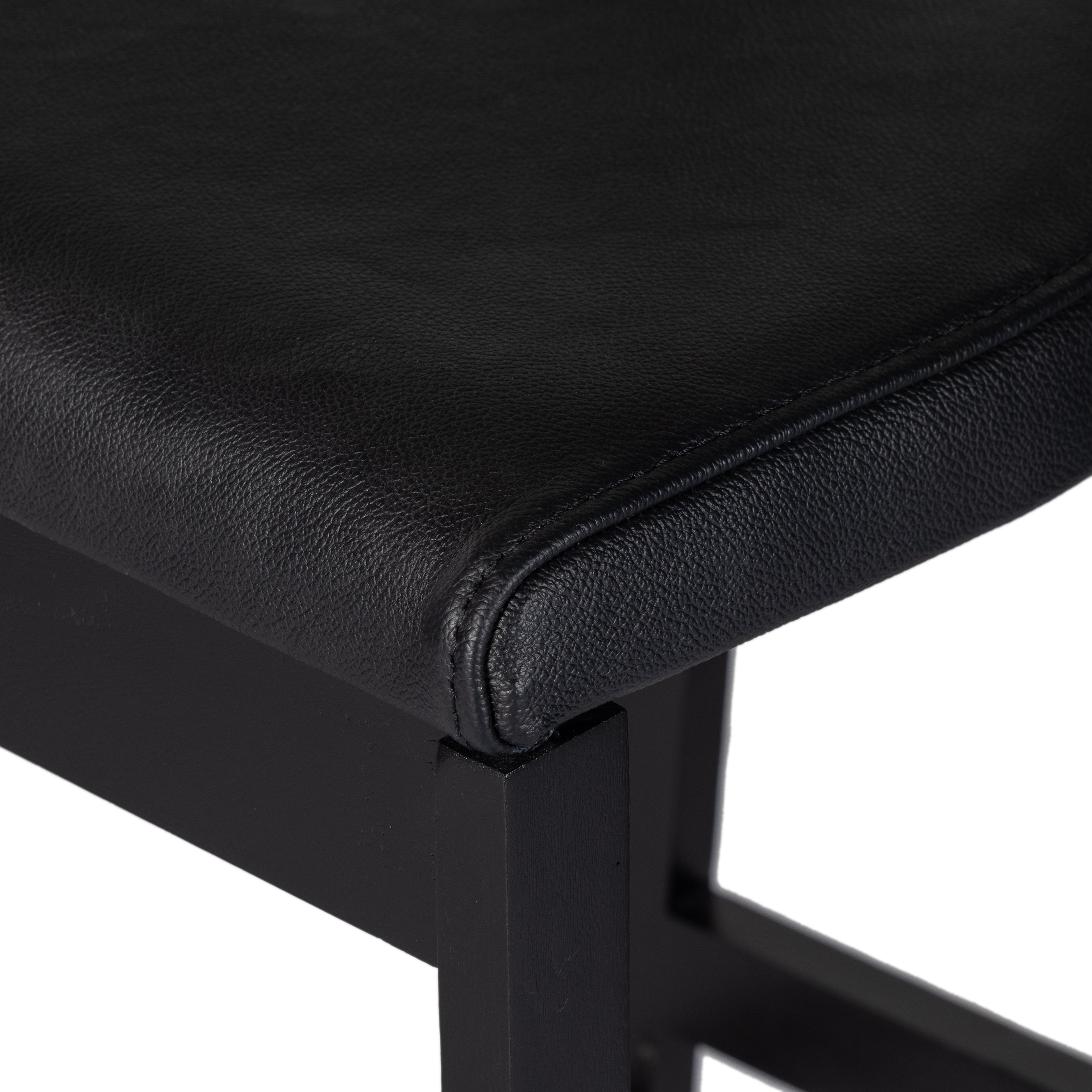 Black Leather with Black Rosa Morada (Bar Height) | Tex Bar/Counter Stool | Valley Ridge Furniture