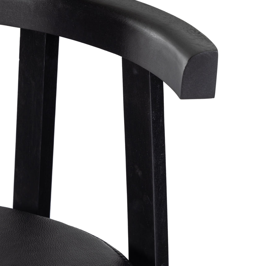 Black Leather with Black Rosa Morada (Bar Height) | Tex Bar/Counter Stool | Valley Ridge Furniture
