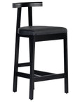 Black Leather with Black Rosa Morada (Bar Height) | Tex Bar/Counter Stool | Valley Ridge Furniture