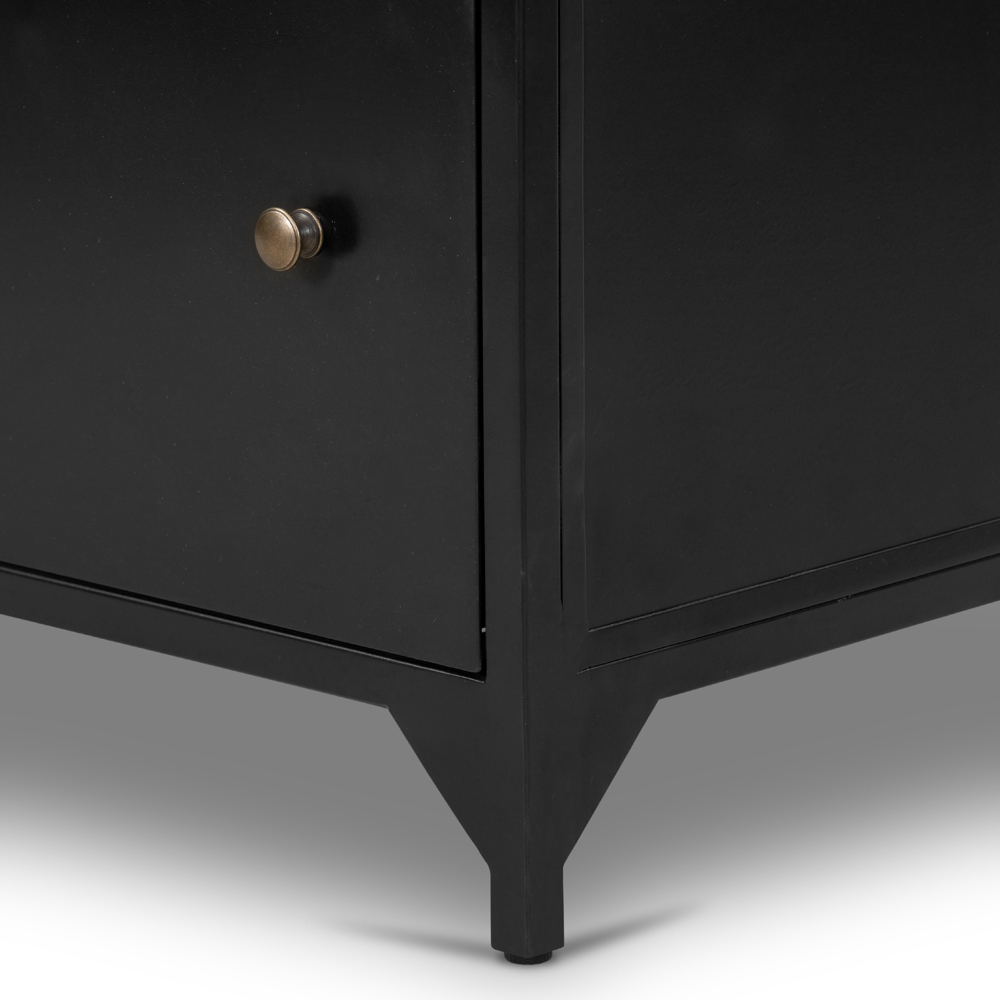 Black Iron with Weathered Bronze Iron (Large Size) | Belmont Storage Nightstand | Valley Ridge Furniture