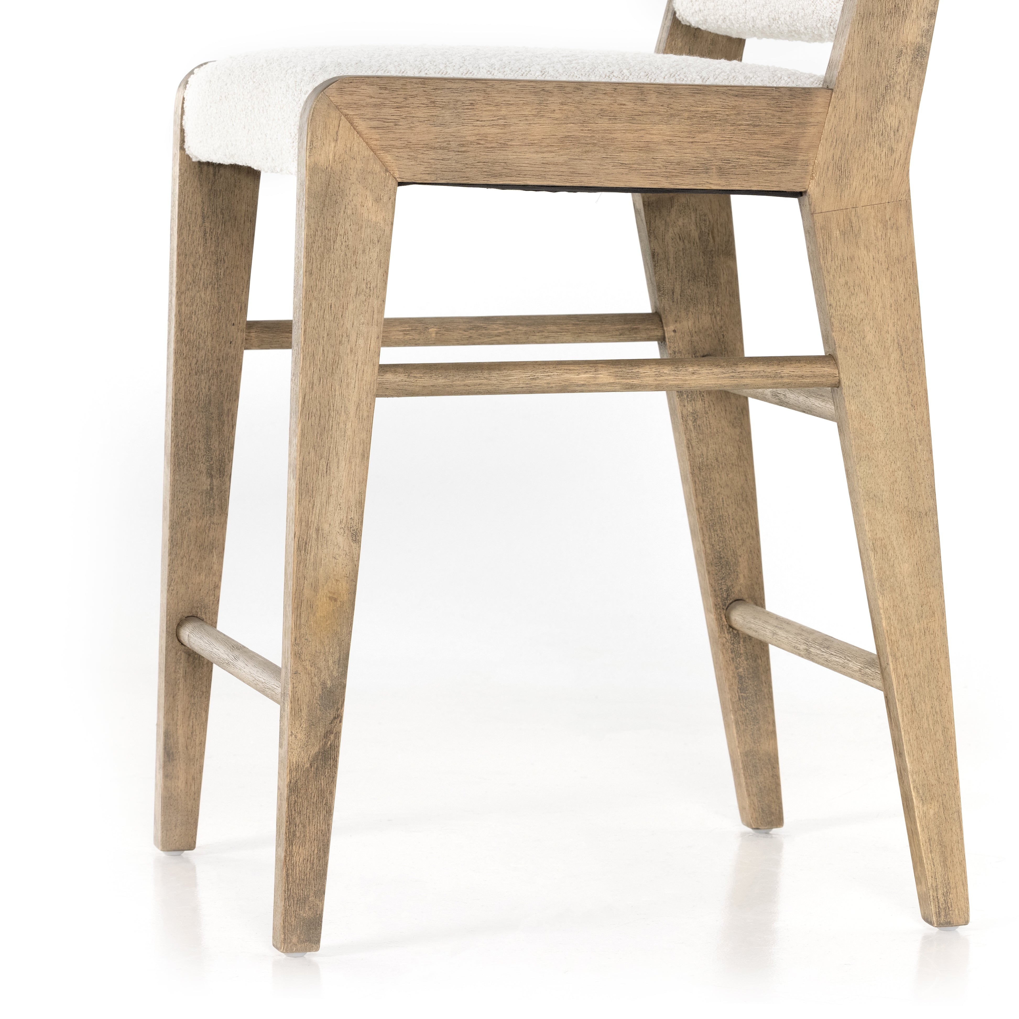 Knoll Natural Fabric with Weathered Drift Parawood (Counter Height) | Charon Bar/Counter Stool | Valley Ridge Furniture