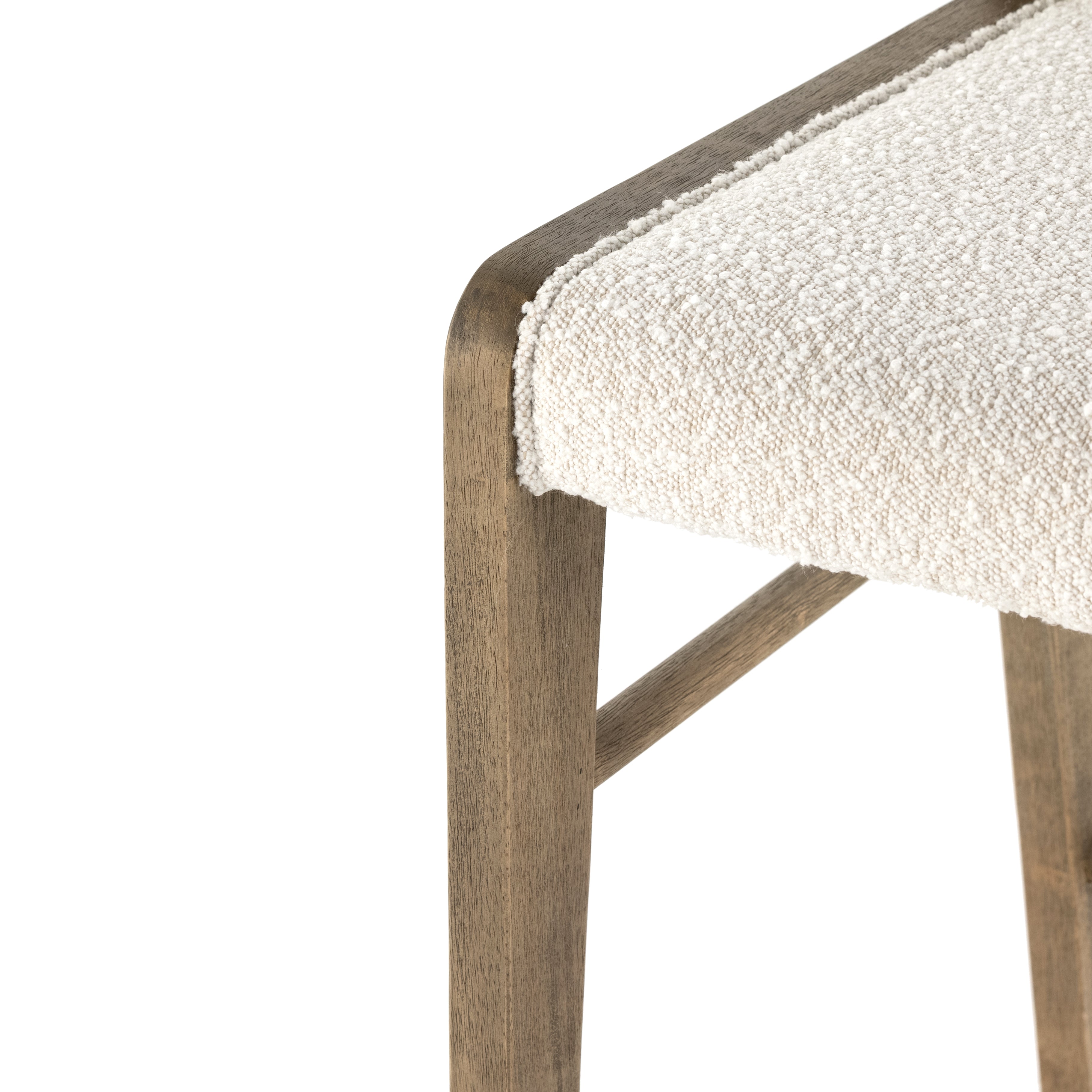 Knoll Natural Fabric with Weathered Drift Parawood (Counter Height) | Charon Bar/Counter Stool | Valley Ridge Furniture