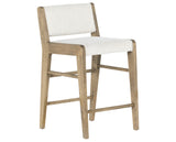 Knoll Natural Fabric with Weathered Drift Parawood (Counter Height) | Charon Bar/Counter Stool | Valley Ridge Furniture
