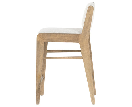 Knoll Natural Fabric with Weathered Drift Parawood (Counter Height) | Charon Bar/Counter Stool | Valley Ridge Furniture