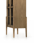 Drifted Oak and Tempered Glass with Antique Brass Iron | Tolle Cabinet | Valley Ridge Furniture