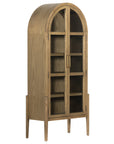 Drifted Oak and Tempered Glass with Antique Brass Iron | Tolle Cabinet | Valley Ridge Furniture