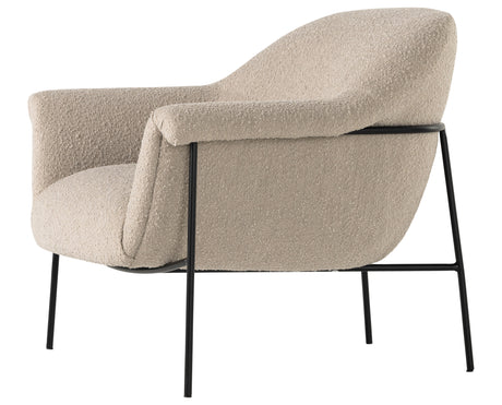 Knoll Sand Fabric with Matte Ebony Iron | Suerte Chair | Valley Ridge Furniture