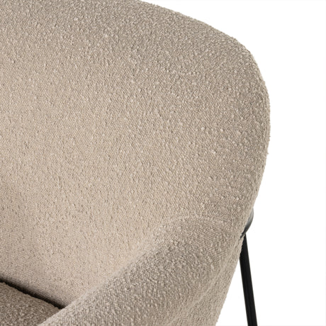 Knoll Sand Fabric with Matte Ebony Iron | Suerte Chair | Valley Ridge Furniture