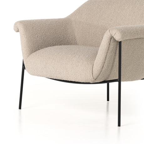 Knoll Sand Fabric with Matte Ebony Iron | Suerte Chair | Valley Ridge Furniture