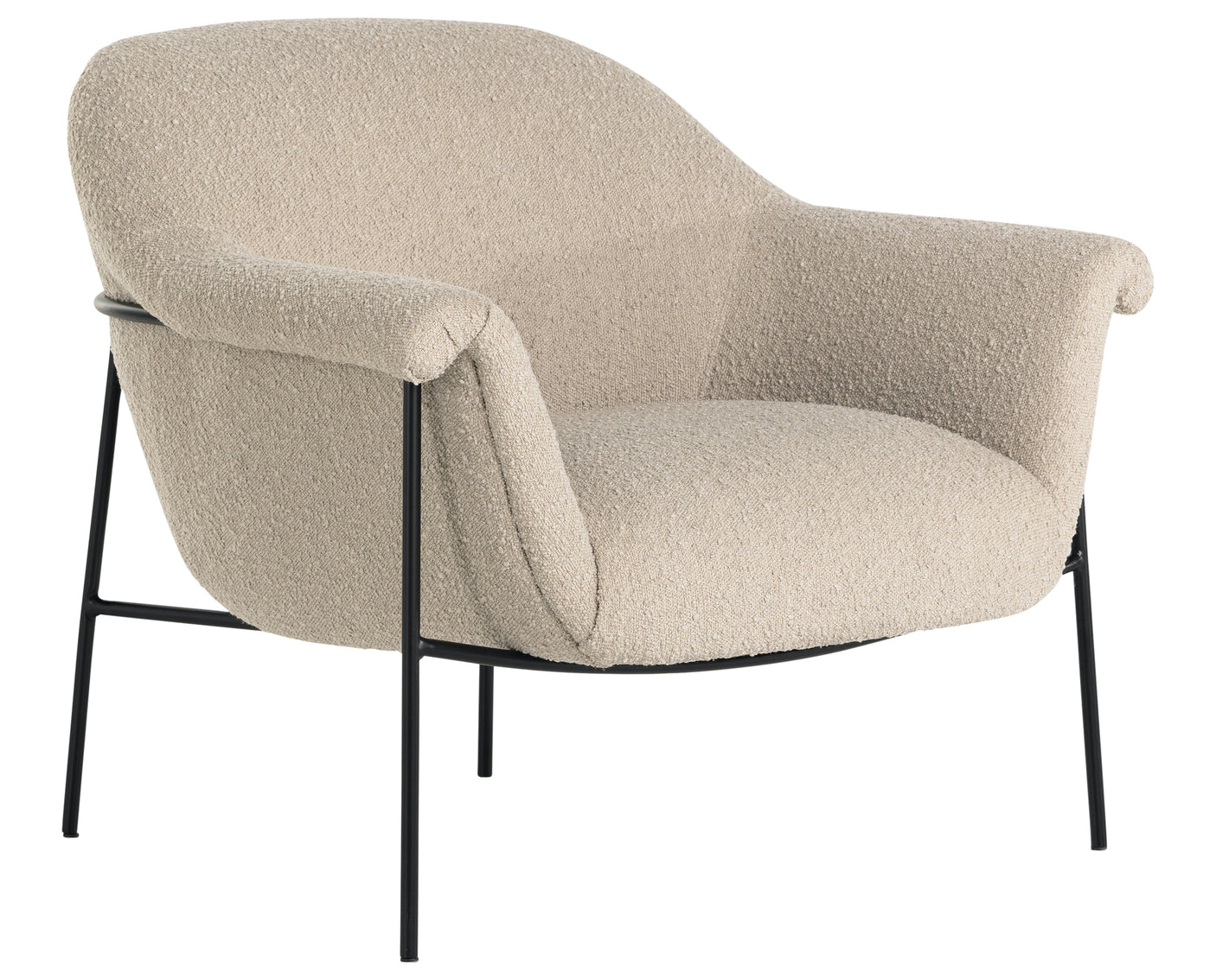 Knoll Sand Fabric with Matte Ebony Iron | Suerte Chair | Valley Ridge Furniture
