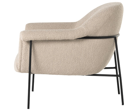 Knoll Sand Fabric with Matte Ebony Iron | Suerte Chair | Valley Ridge Furniture