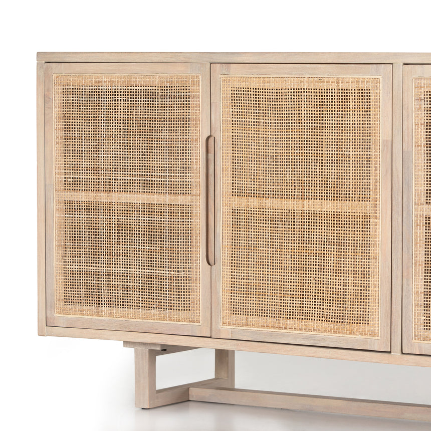 White Wash Mango with Natural Cane | Clarita Sideboard | Valley Ridge Furniture